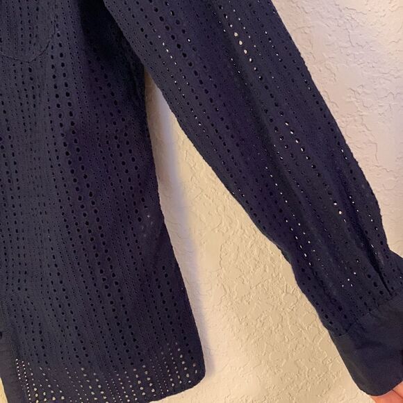 BANANA REPUBLIC Navy Blue , Long Sleeves, Buttons Front Shirt, Size M - Picture 3 of 9